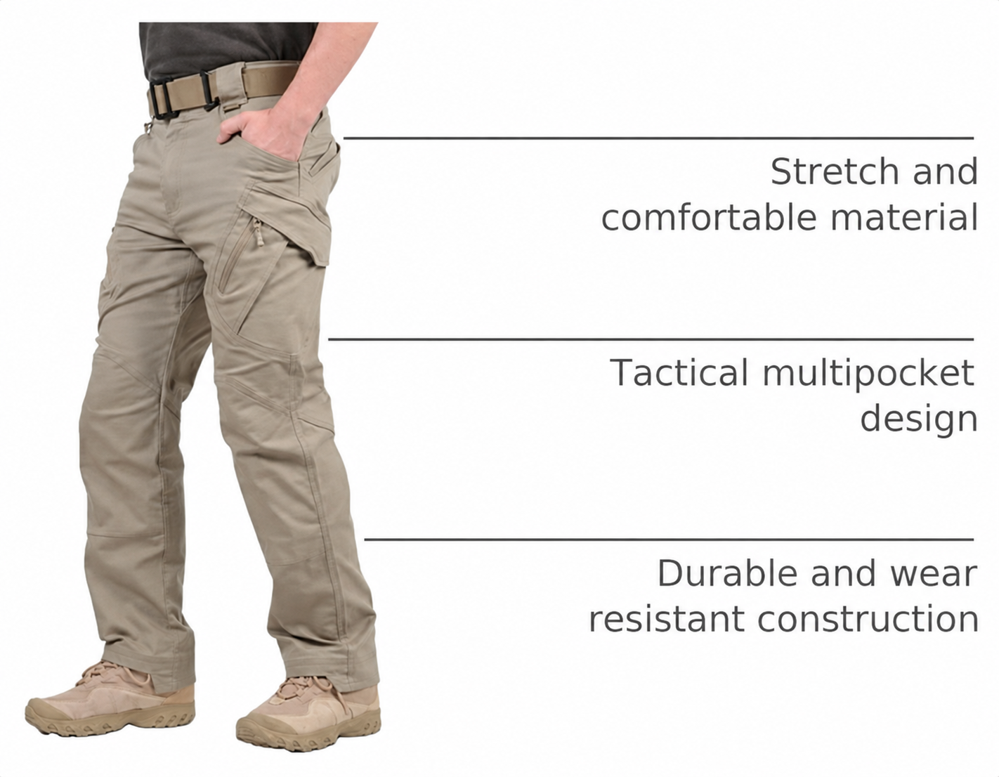 Men’s Hiking Tactical Pants Lightweight Cotton Outdoor Military Combat Cargo Trousers