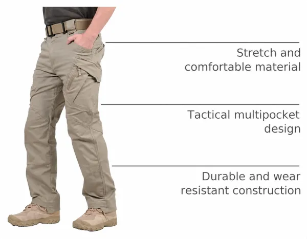 Men's Hiking Tactical Pants Lightweight Cotton Outdoor Military Combat Cargo Trousers
