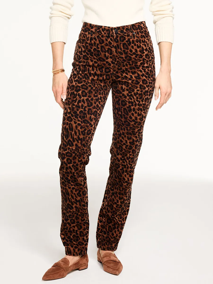 Women'S Statement Leopard Print Corduroy Casual Pants