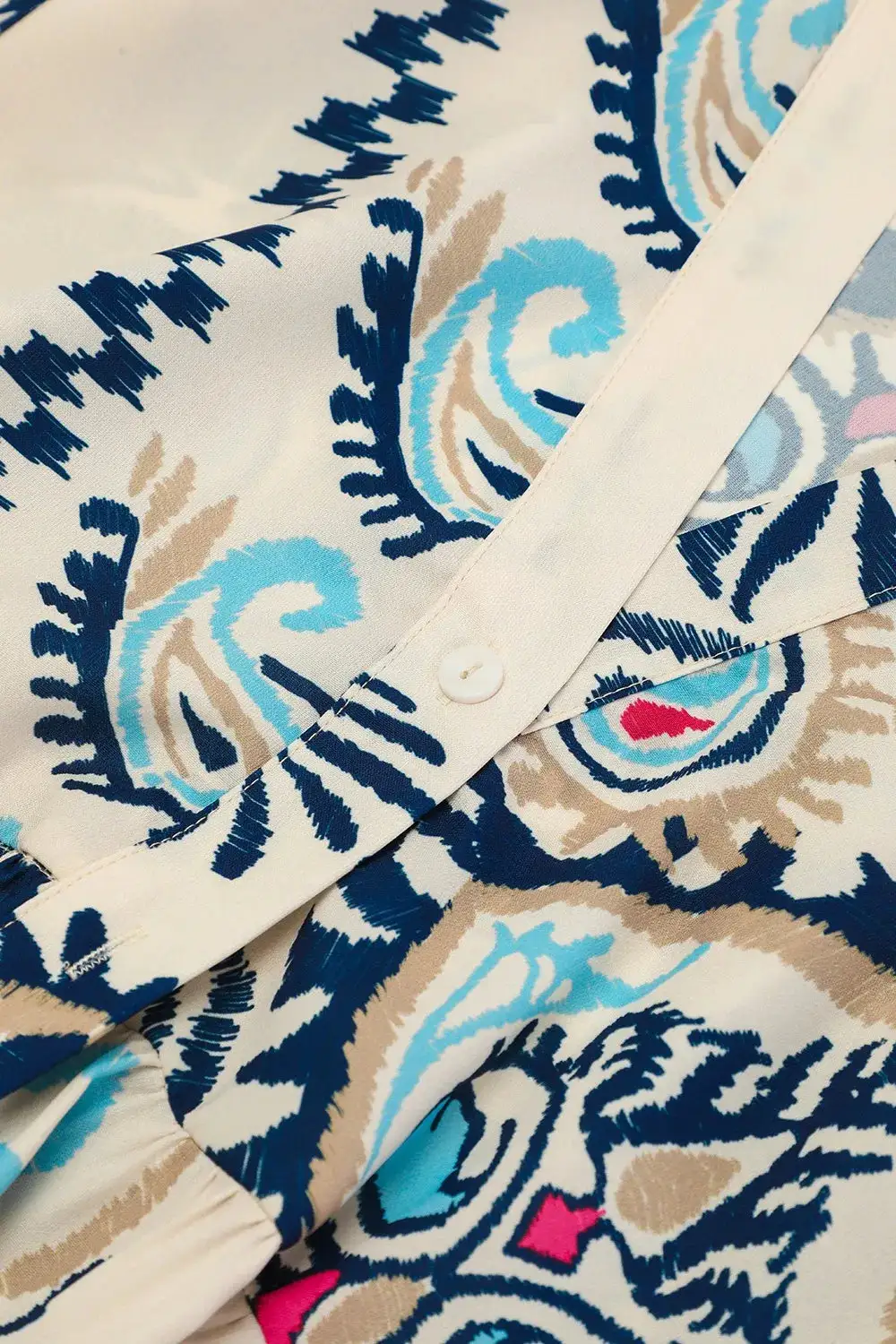 Easy Fit Printed Mini Tie Detail Dress