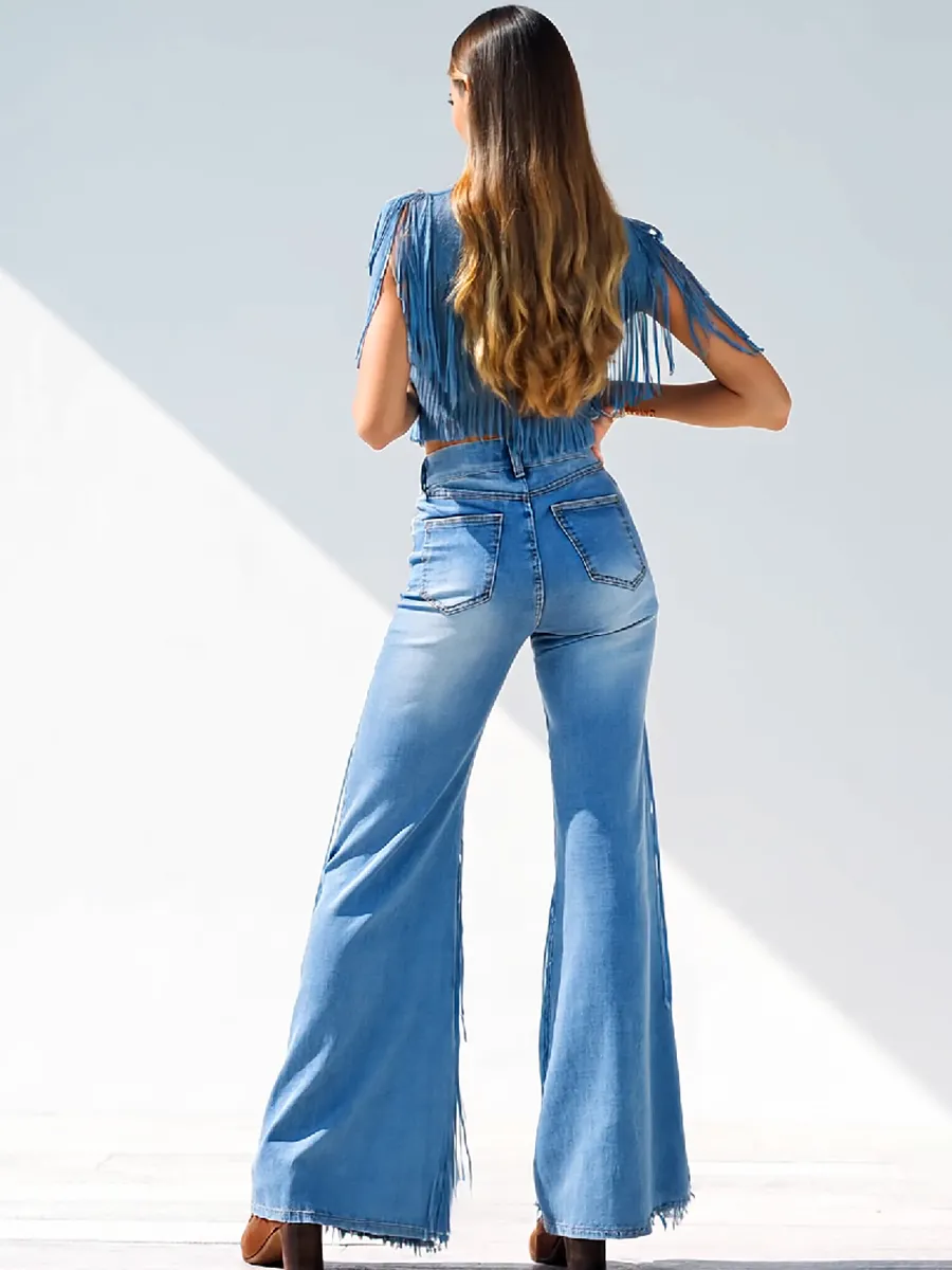Flared Tassel Retro Jeans