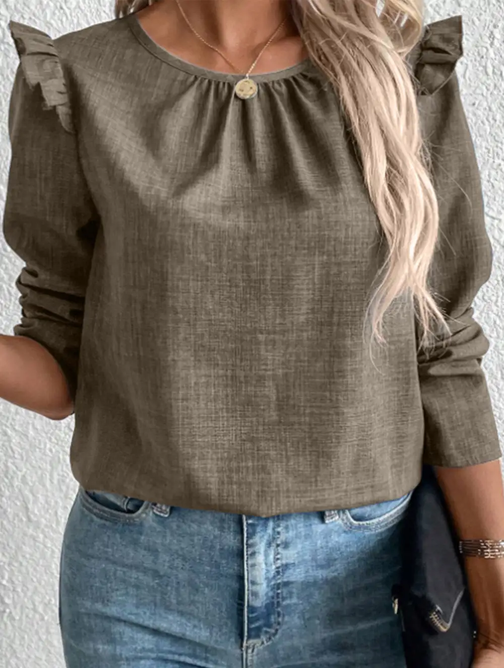 Single-Breasted Tee Back Buttons