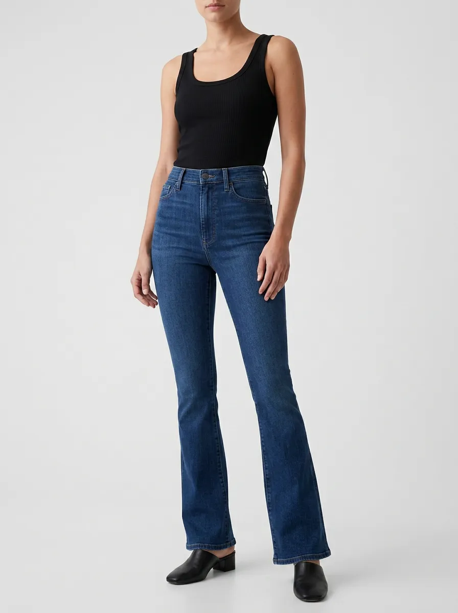 Practical High-Waist Women's High-Waist Stretch Flare Jeans