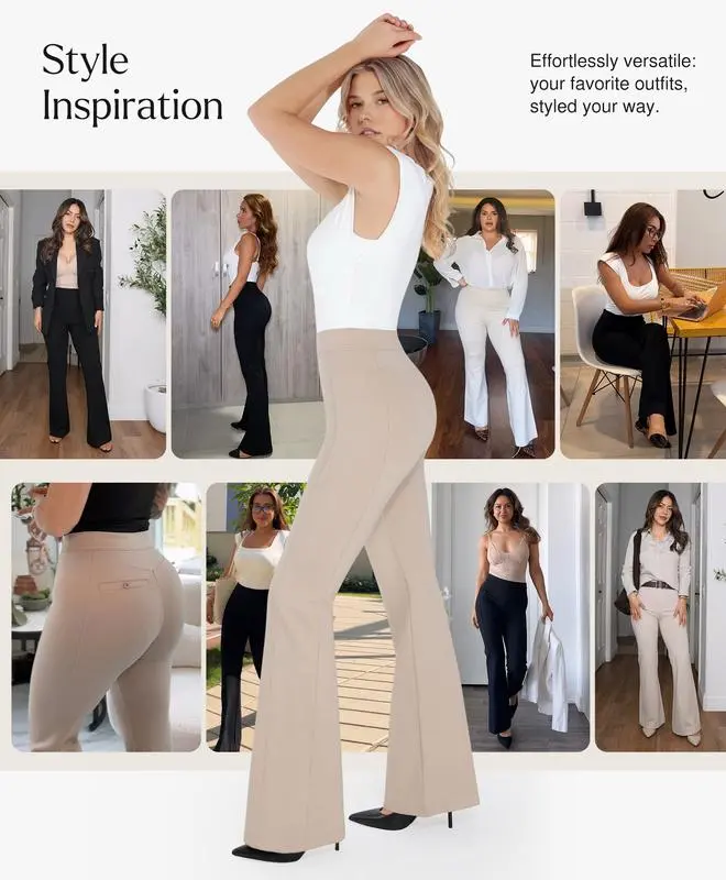 Shapewear Executive High Waisted Wide-Leg Ponte Pants with Tummy Control