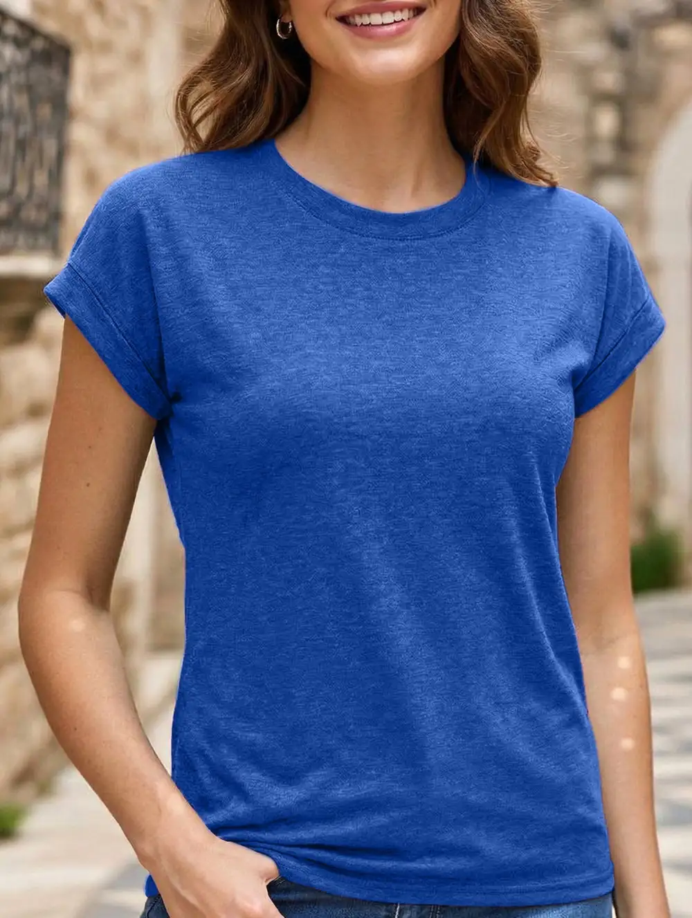 Easy Fit Loose Crew Neck Short Sleeve Tee