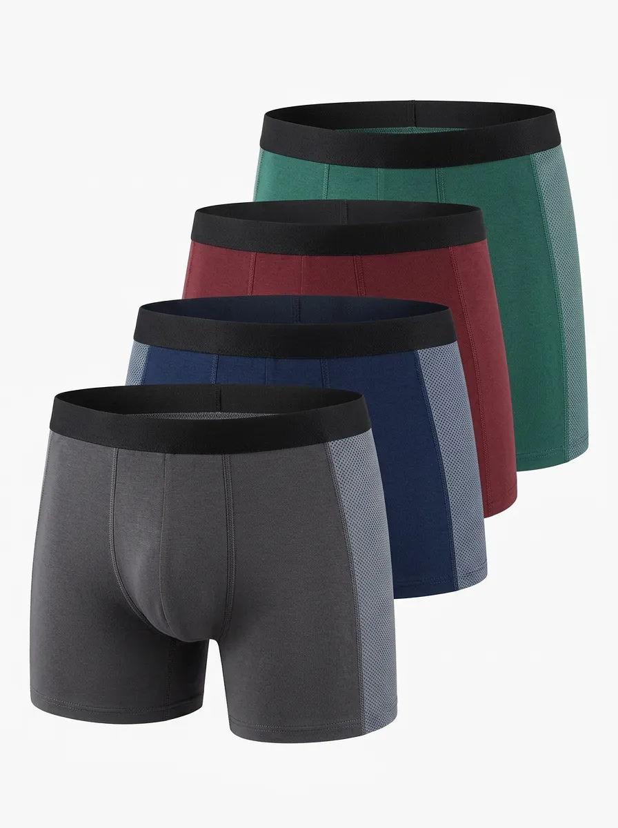 Relaxed Style Men' Four Pack Boxer Briefs