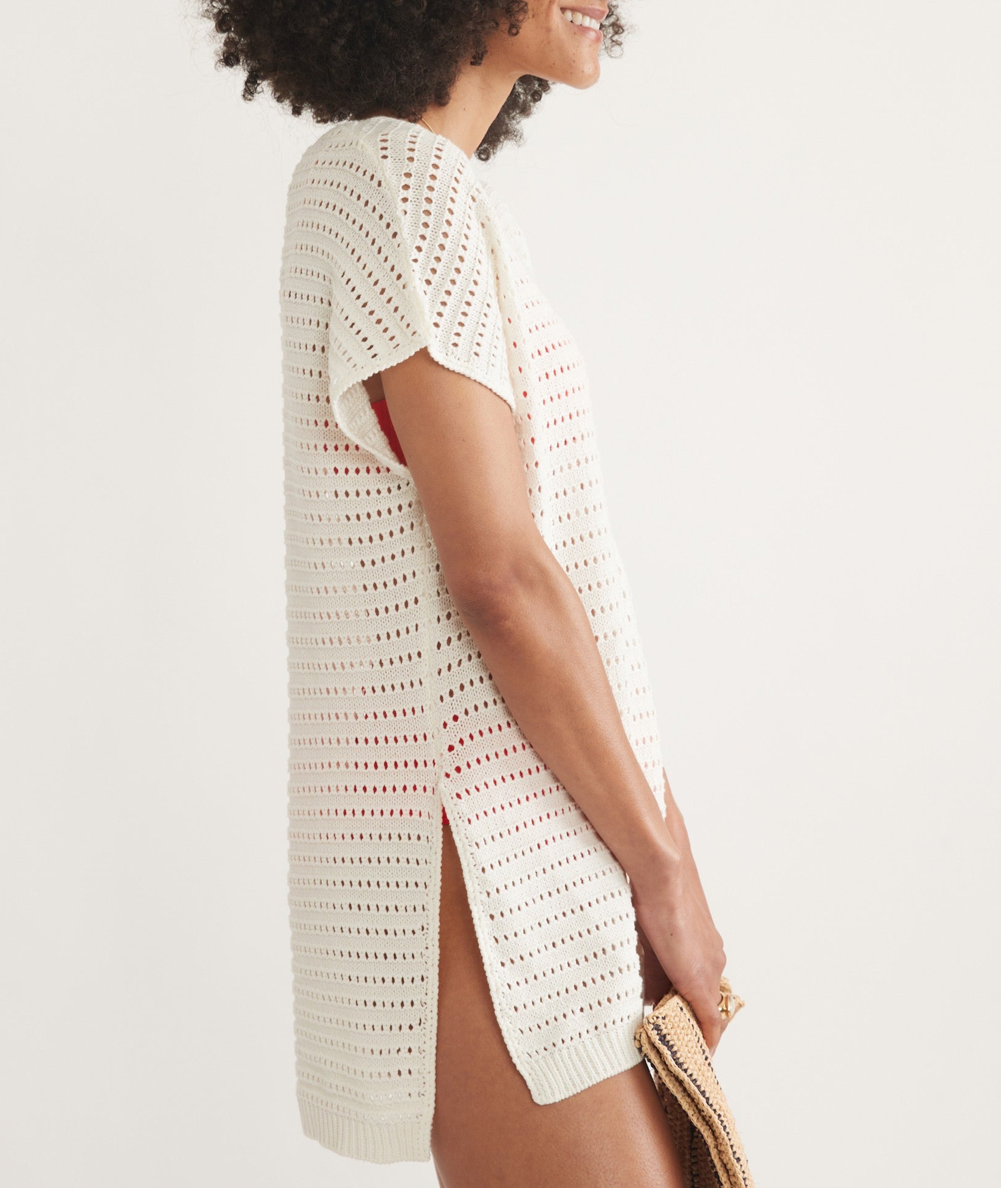 Knit Openwork Beach Cover-Up
