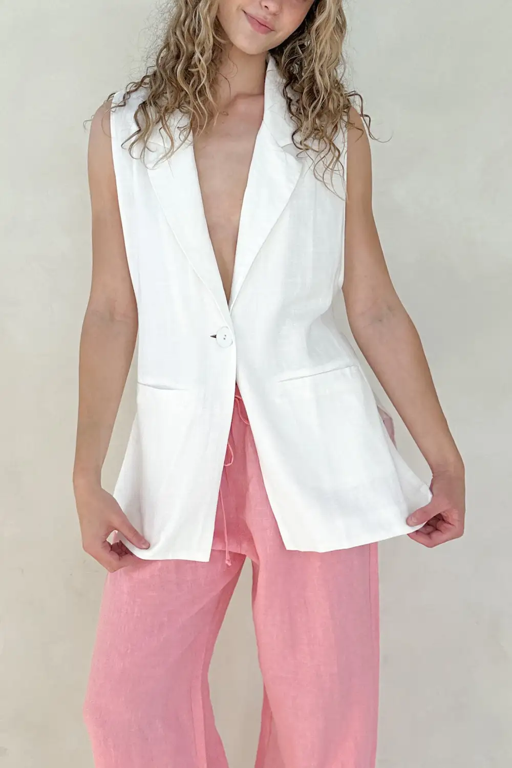 Soft Linen Blend Vest
