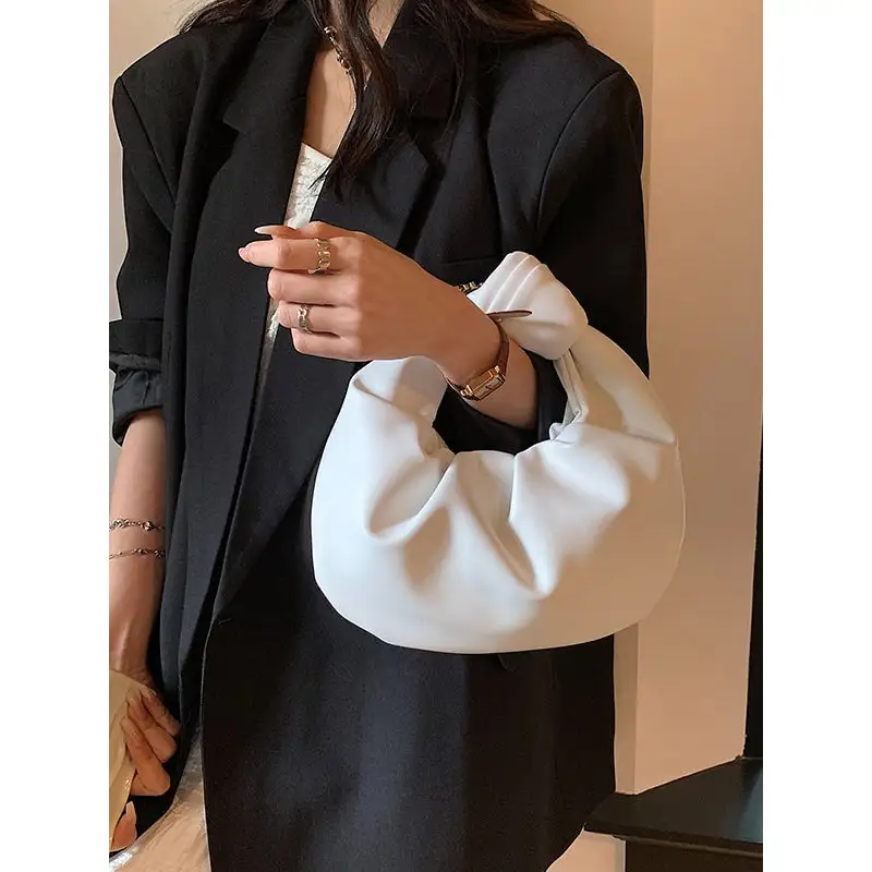 Bowknot Pleated Solid Handbag Accessories