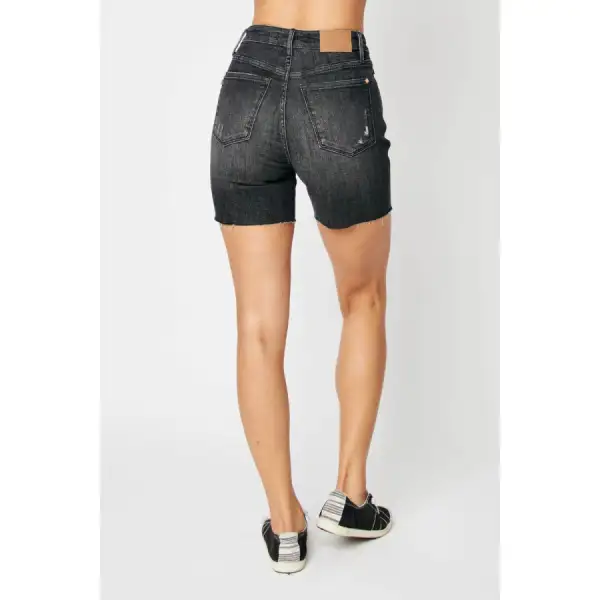 Full Size High Waist Tummy Control Denim Shorts