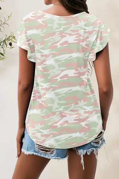 Playful Round-Neck Short-Sleeve Cotton T-Shirt