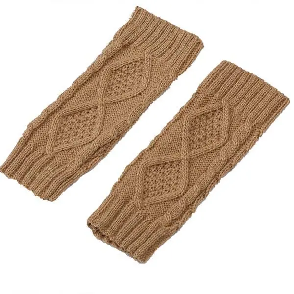 Knitted Wool Warm Half Finger Mitts 80899494C