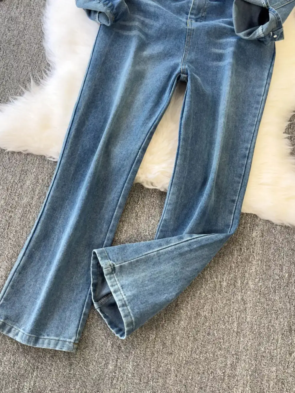 Button Front Wide Leg Jumpsuit Denim Pants