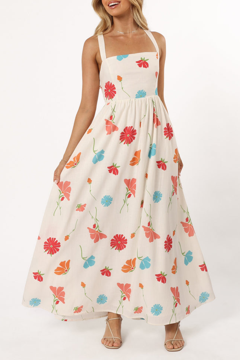 SWEET PRINT STRAP DRESS