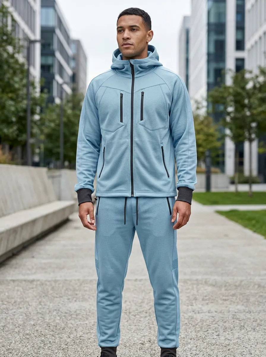Zip-Up Hoodie Tactical-Inspired Techwear-Inspired Unisex Zip Hoodie Tracksuit Set
