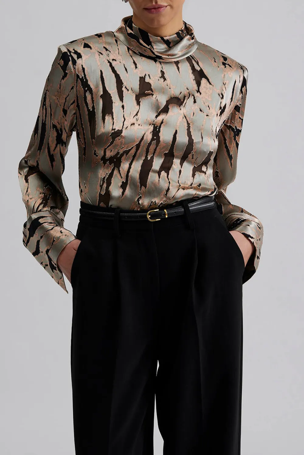 Silk Blend Button Back Blouse