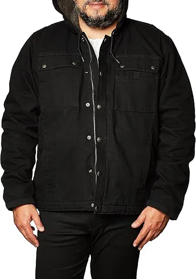Men's Relaxed Fit Washed Duck Sherpa-Lined Utility Jacket