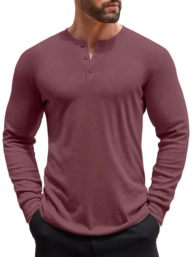 Fashion Lightweight Pullover Henley Shirt Hoodie