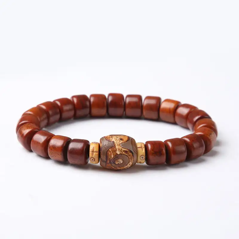 Bone Beads Eyed Dzi Bead Sheep Horn Bracelet