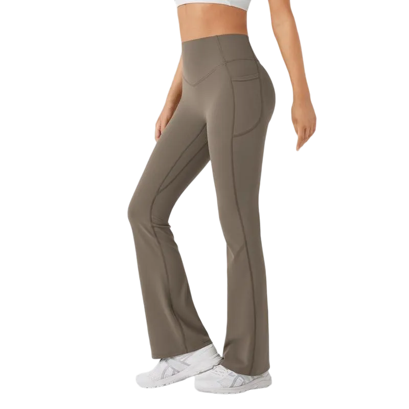 Women's UltraSculpt SoCinched High Waisted Scrunch Butt Lifting Tummy Control Pocket Shaping Yoga Bootcut Leggings