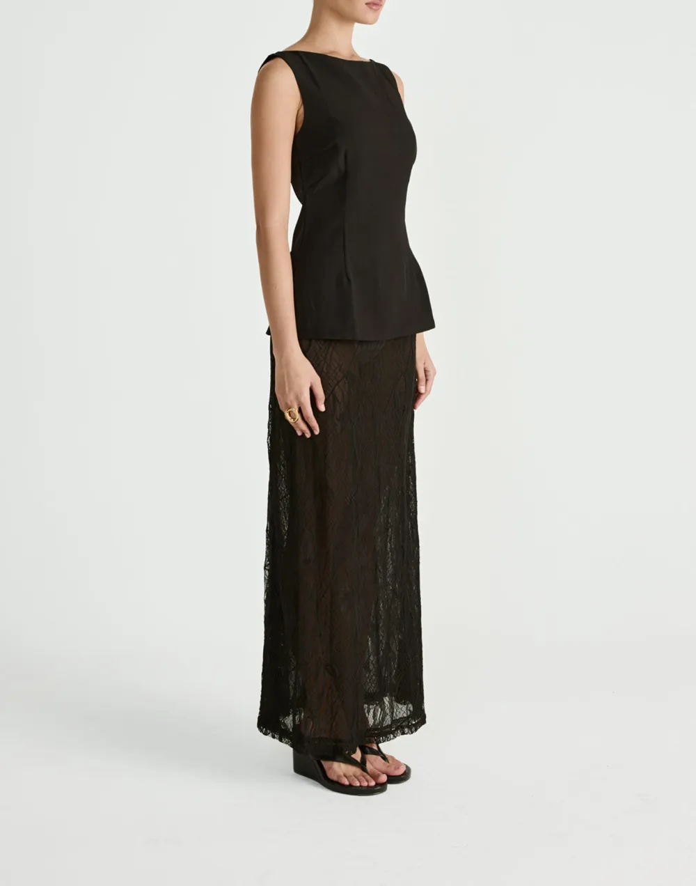 Low Waist Flowing Lace Skirt For Women