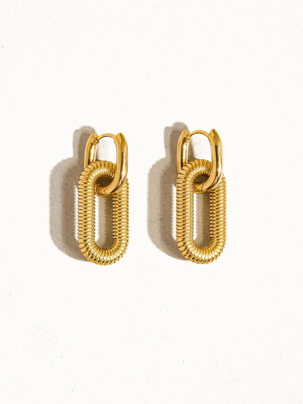 Double Chain Link Hoop Earrings