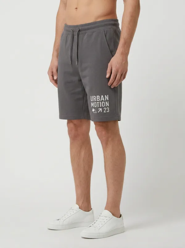 Men's Geometric Elastic-Waist Printed Sweat Shorts