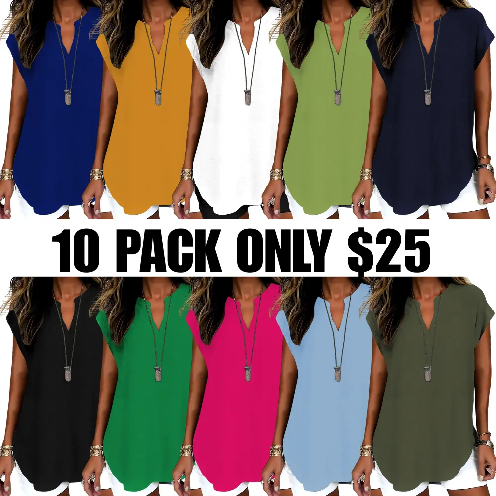 Women's Plain Notched Neck Fitted Blouse Shirts, Casual Classy Elegant Minimalist Basic Top