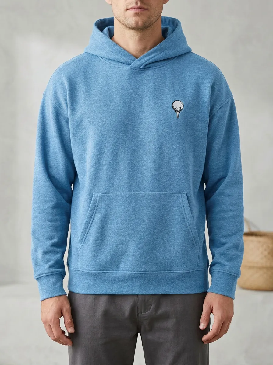 Practice Golf-Ball Ball-On-Tee Golf Casual Hoodie