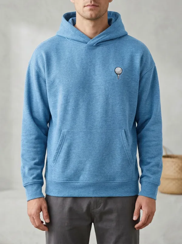 Practice Golf-Ball Ball-On-Tee Golf Casual Hoodie