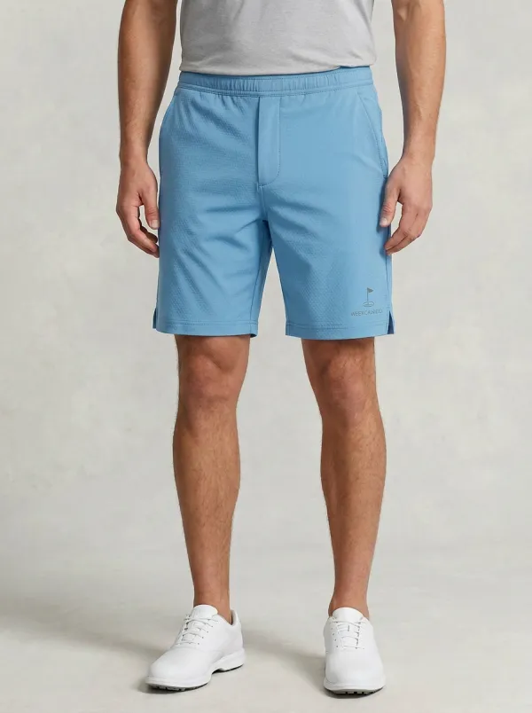 Course Flag-Motif Golf Athletic Shorts