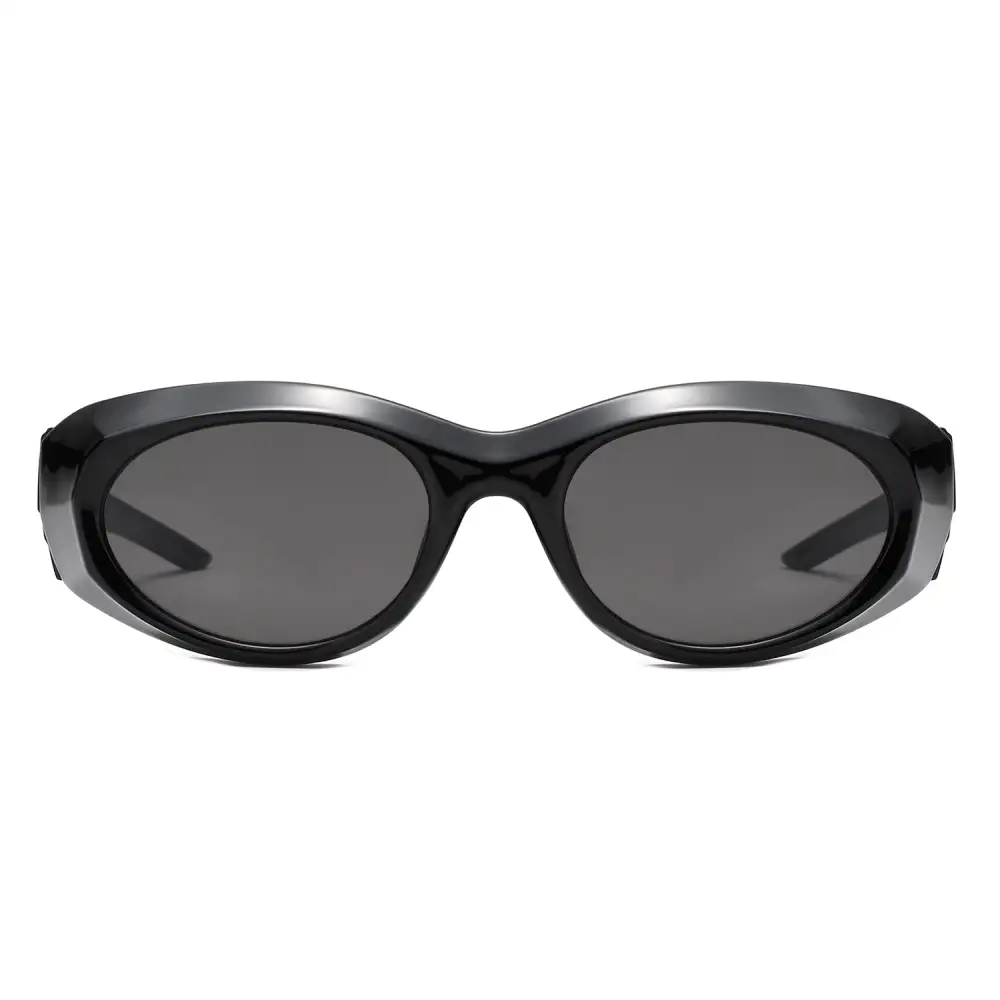Bold Futuristic Oval Wrap Y K Sunglasses