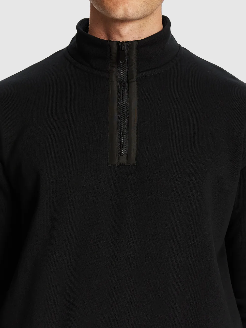 Black Quarter Zip Sweatshirt