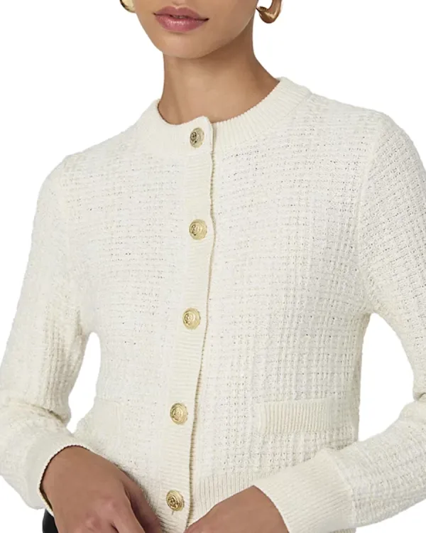 Cropped Silhouette Crewneck Cardigan