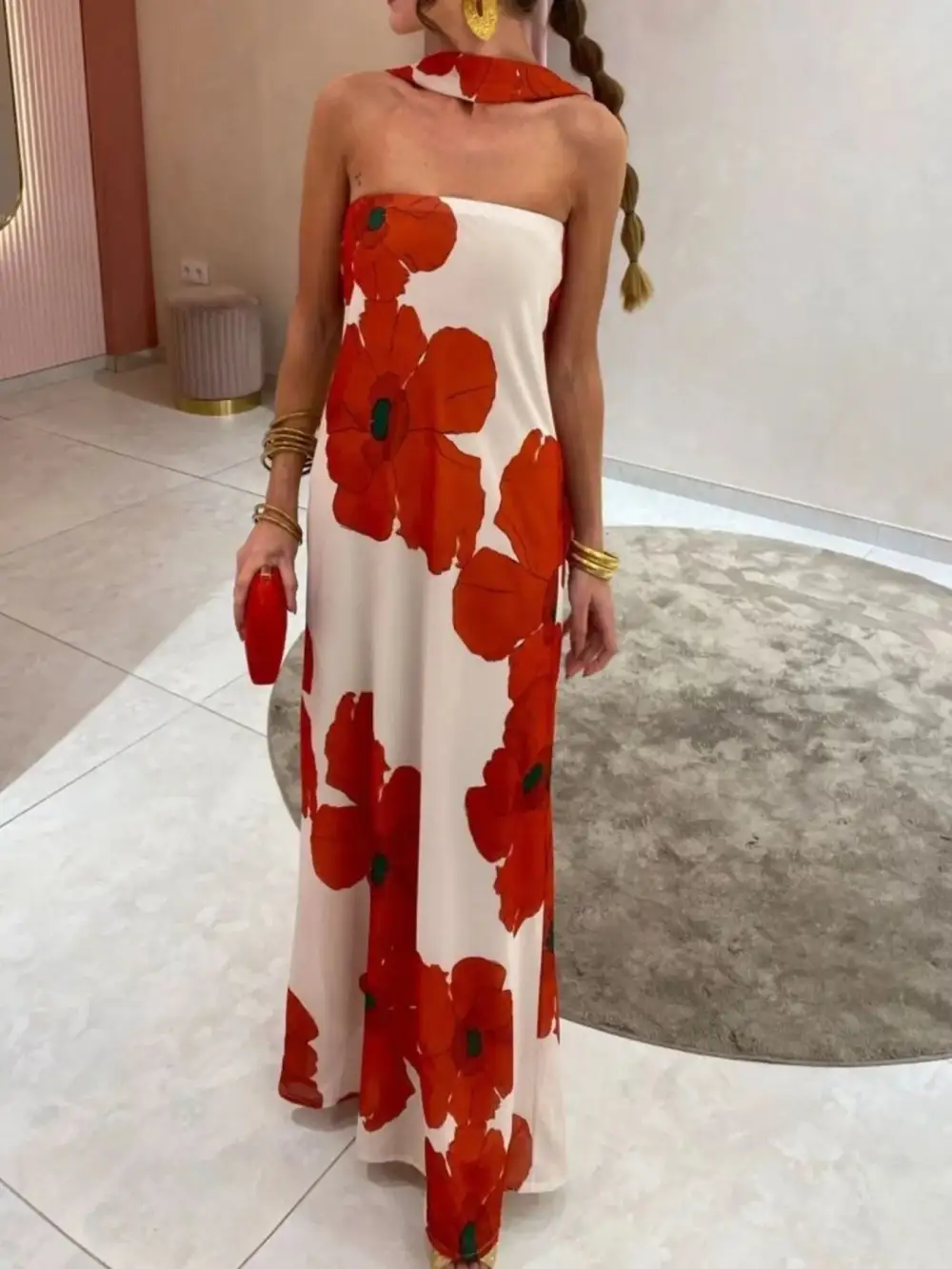 Smooth Finish Printed Maxi Dress