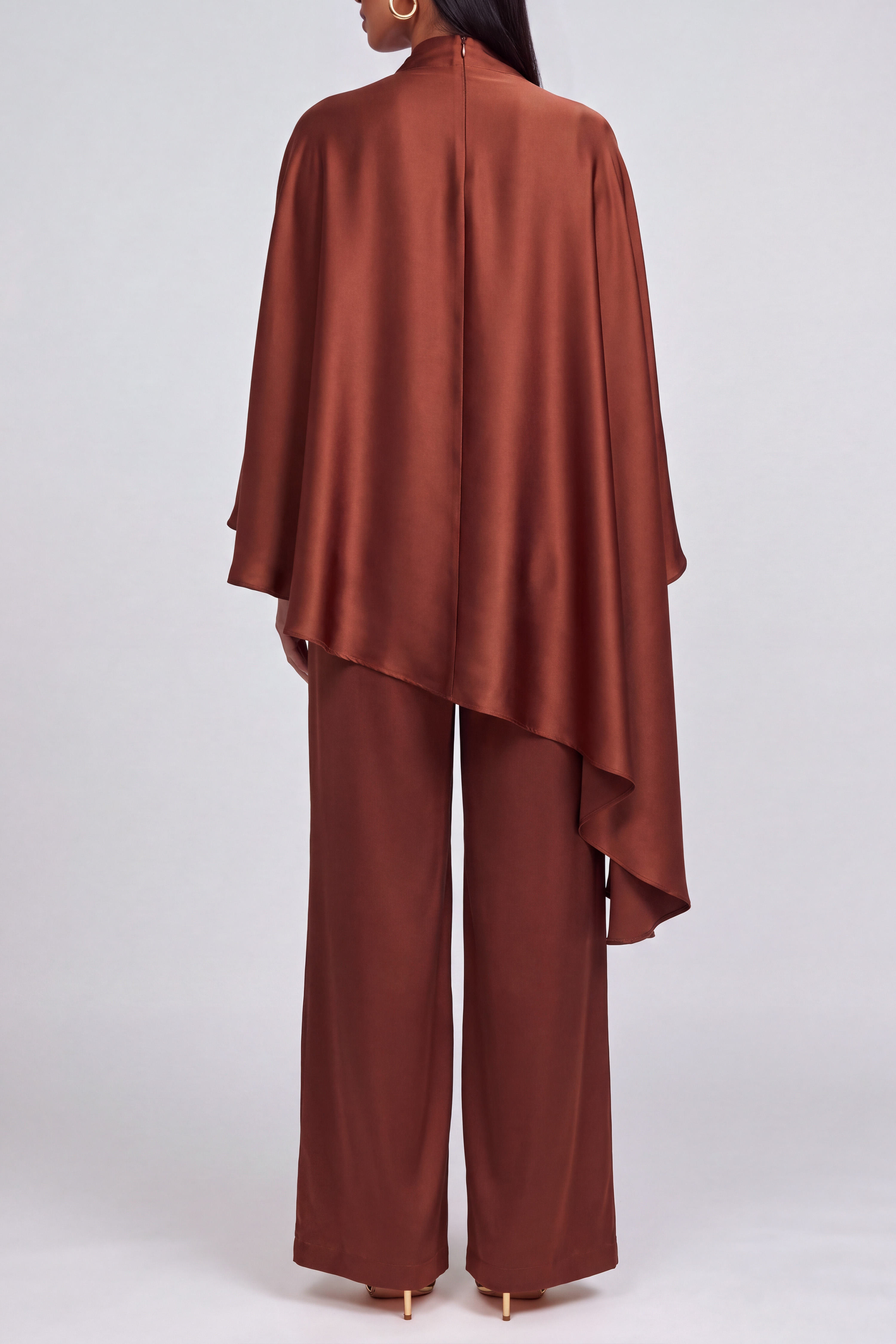 High Neck Asymmetrical Matching Pants Set
