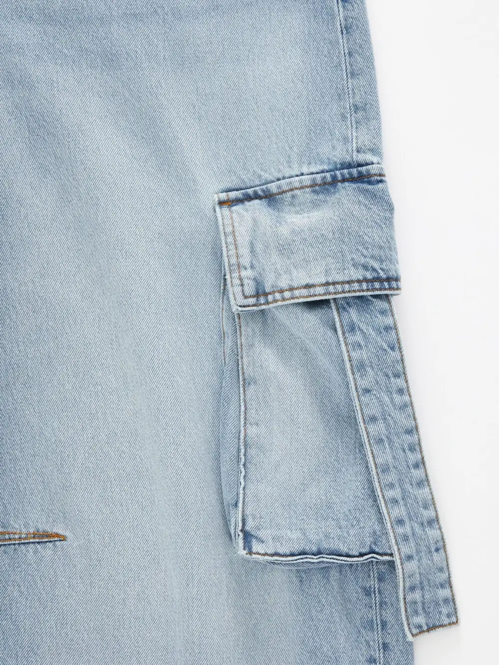 Pocketed Wide Leg Denim Jeans