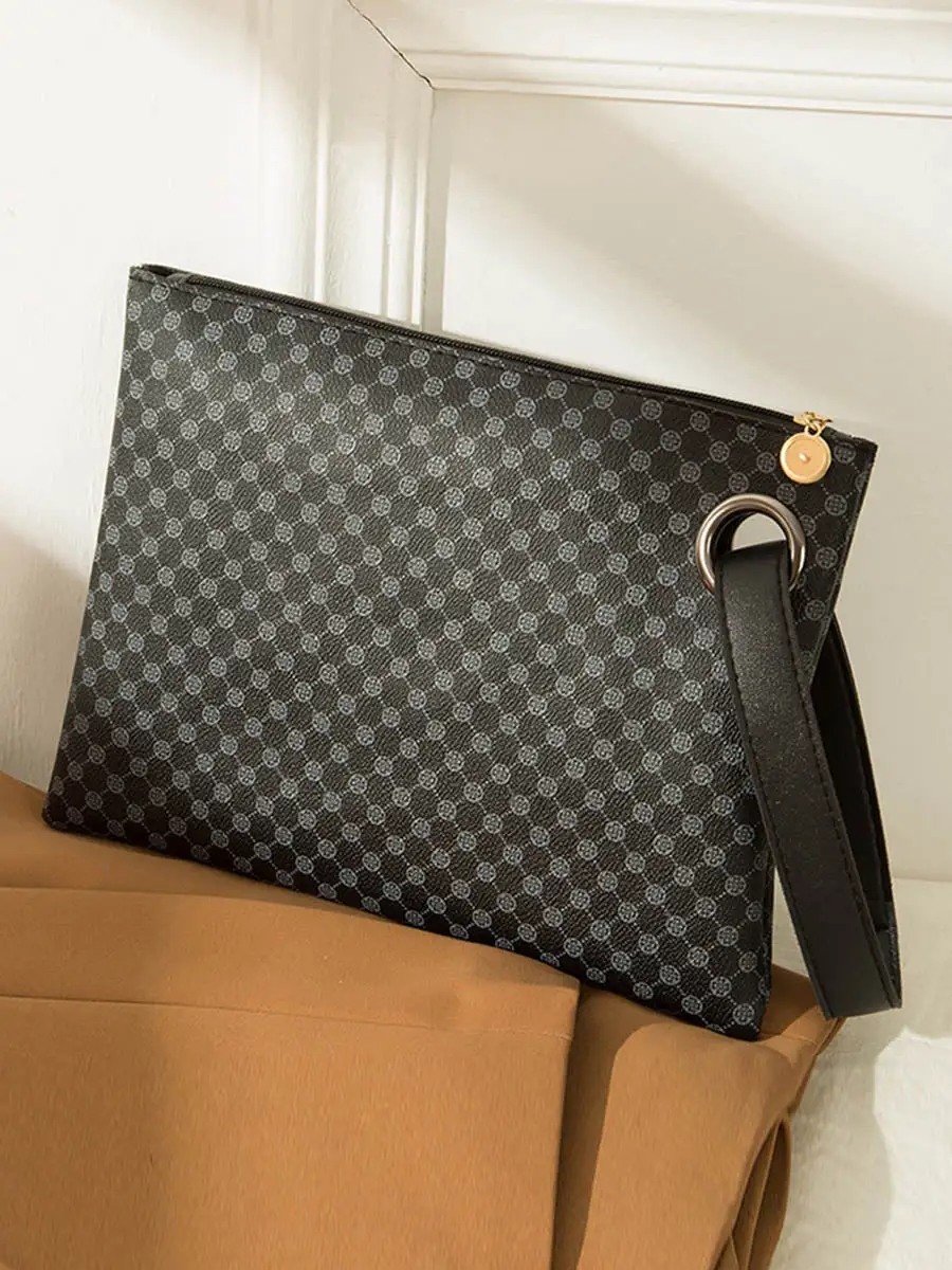 Geometric Zip-Top Shoulder Bag