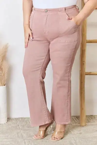 Ruffled Polished Denim Jeans