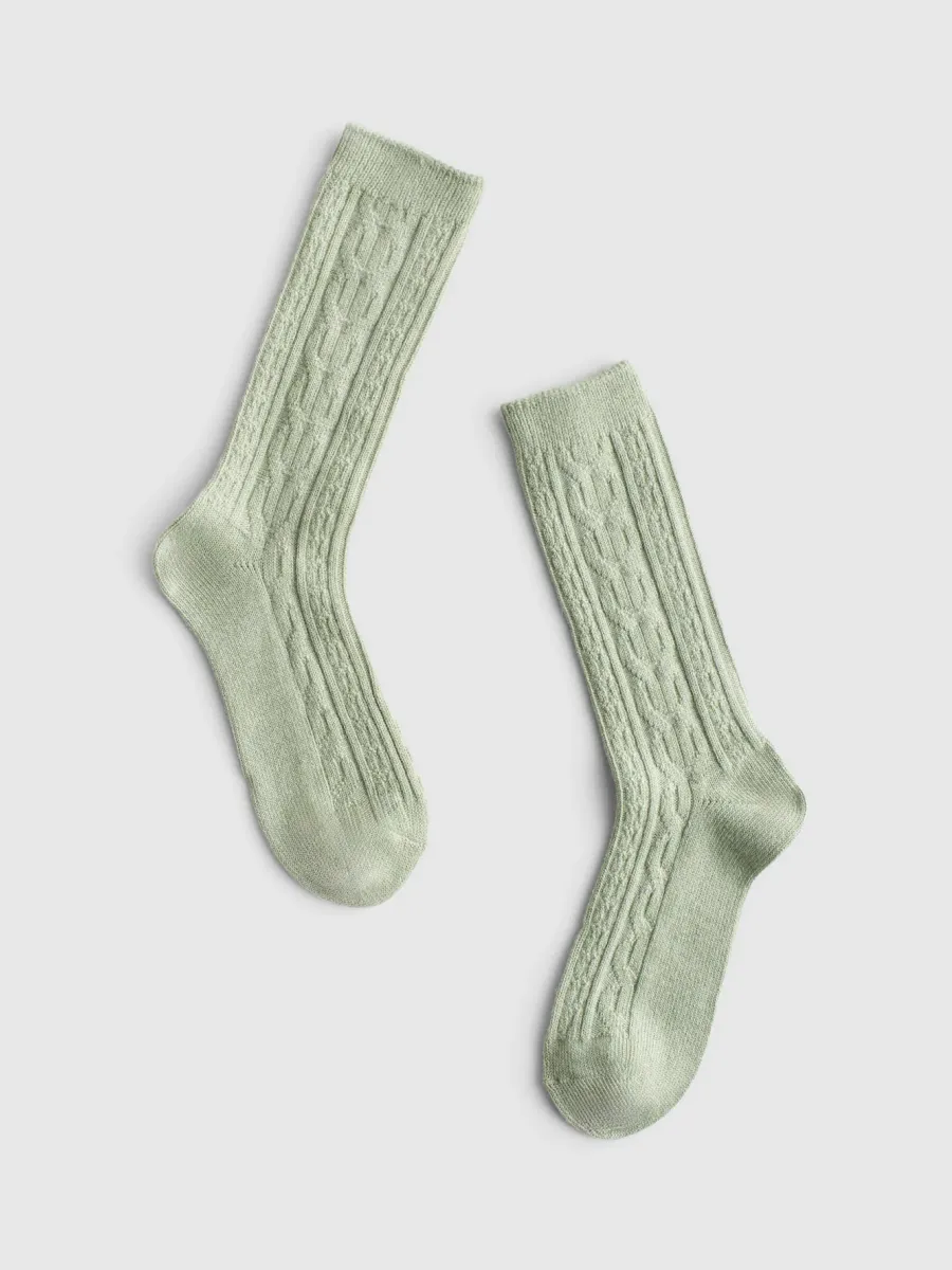 Cable Knit Knee Socks