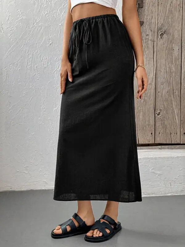 Cotton Blend Pocket Detail Skirt