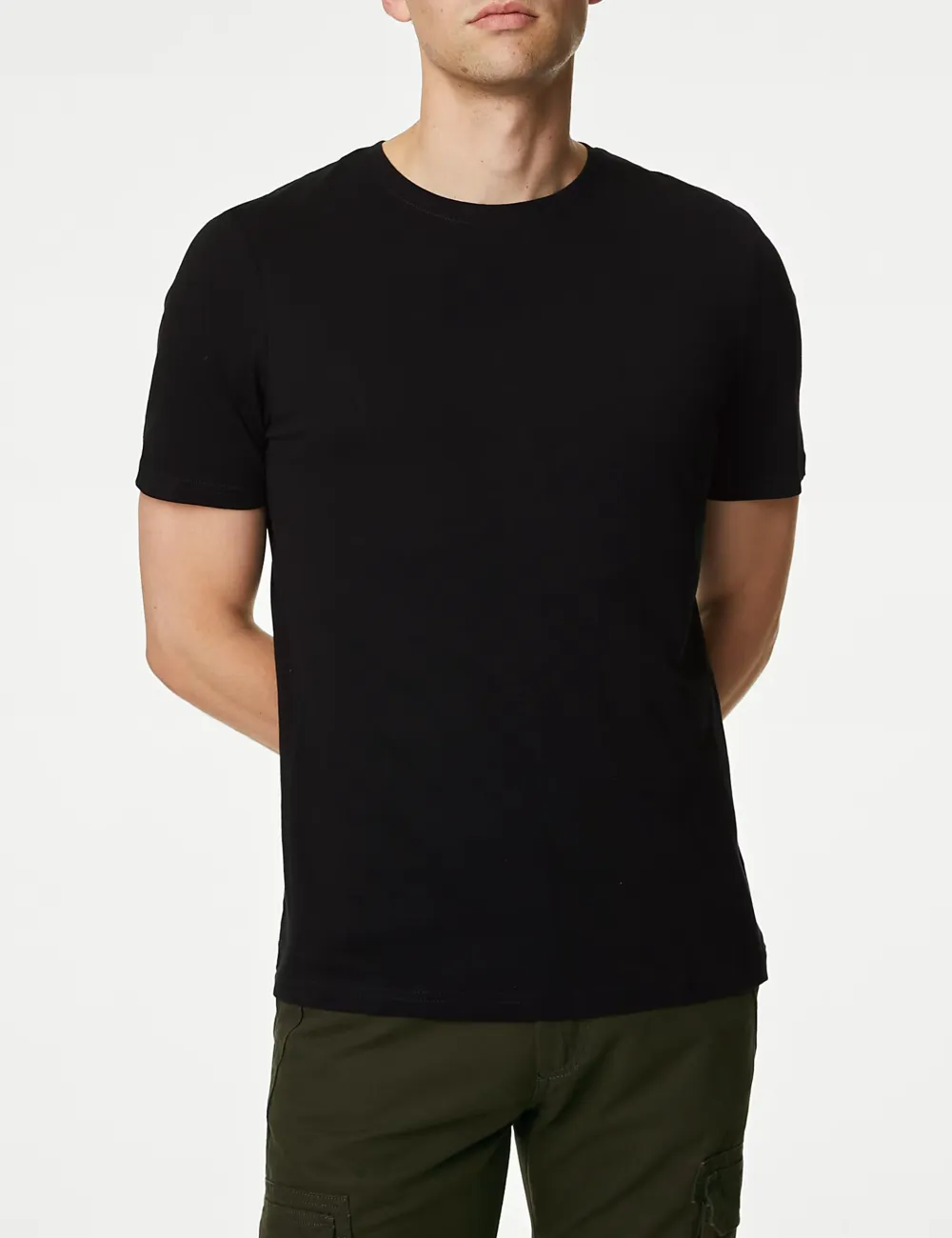 White Basic Crew Neck Short Sleeve Tee