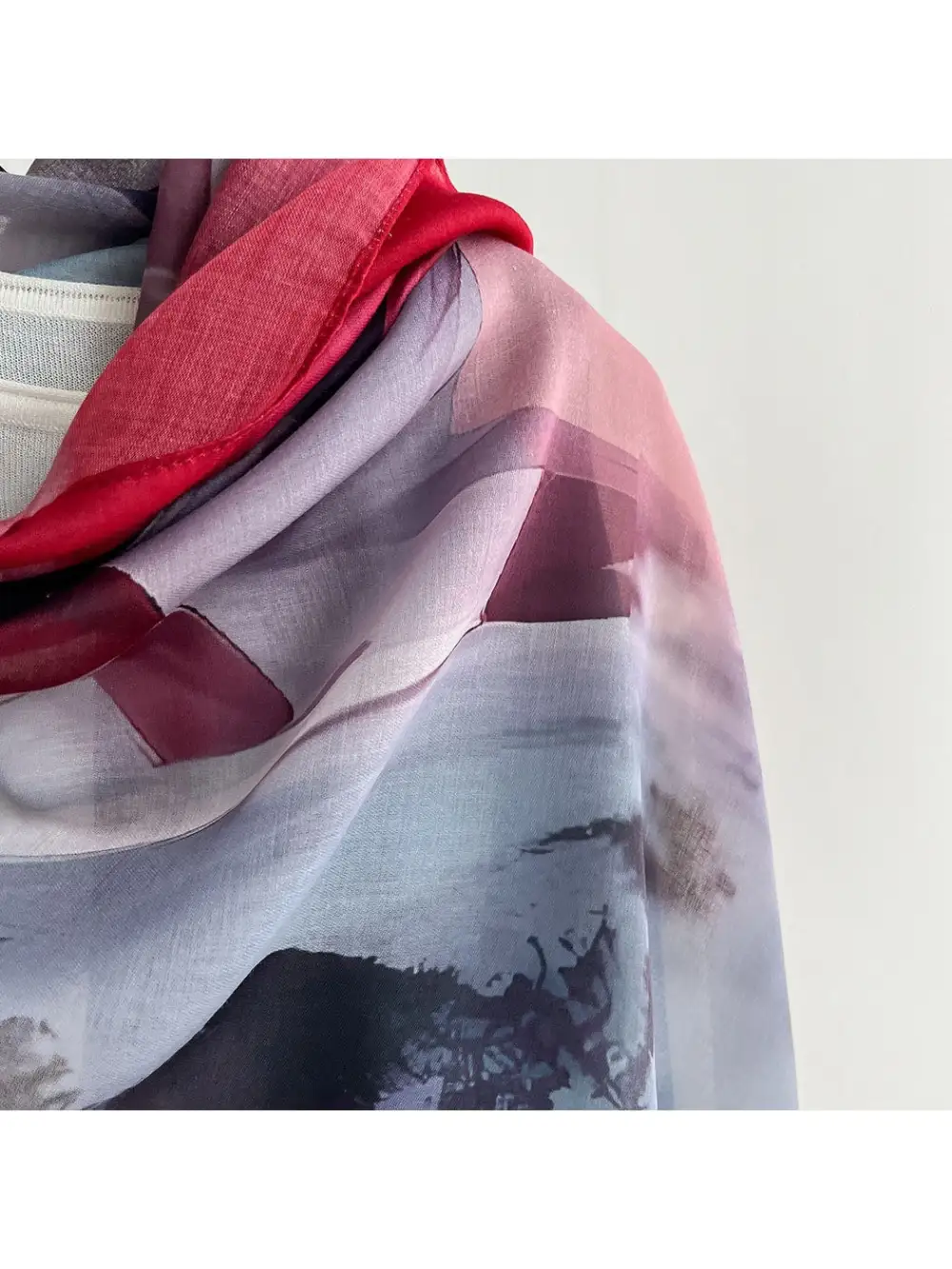Soft Tone Abstract Printed Summer Wrap Scarf