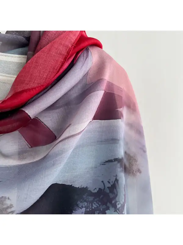Soft Tone Abstract Printed Summer Wrap Scarf