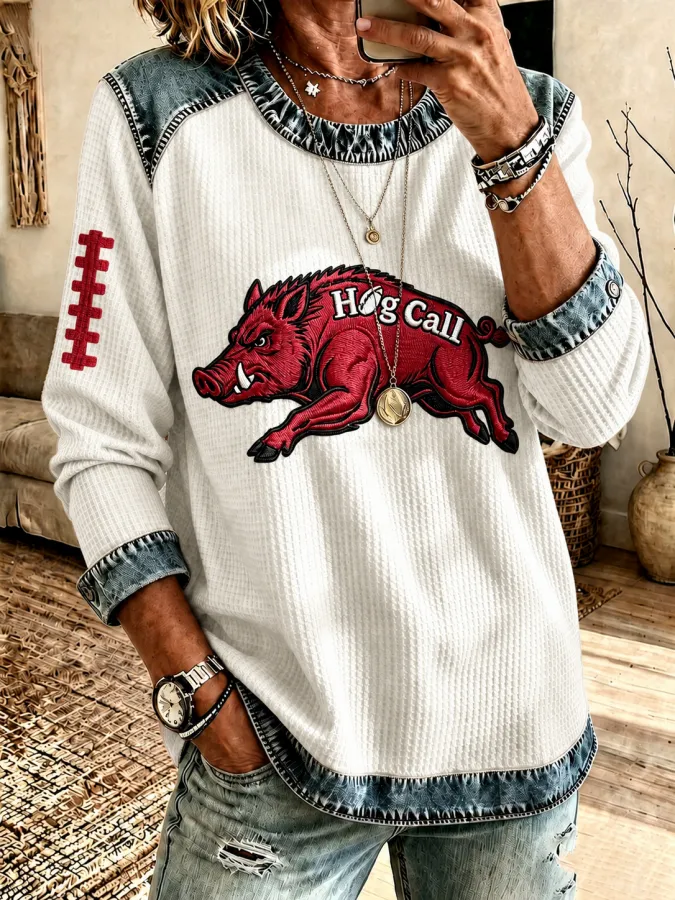 Women's Football Print Long Sleeved Sweatshirt