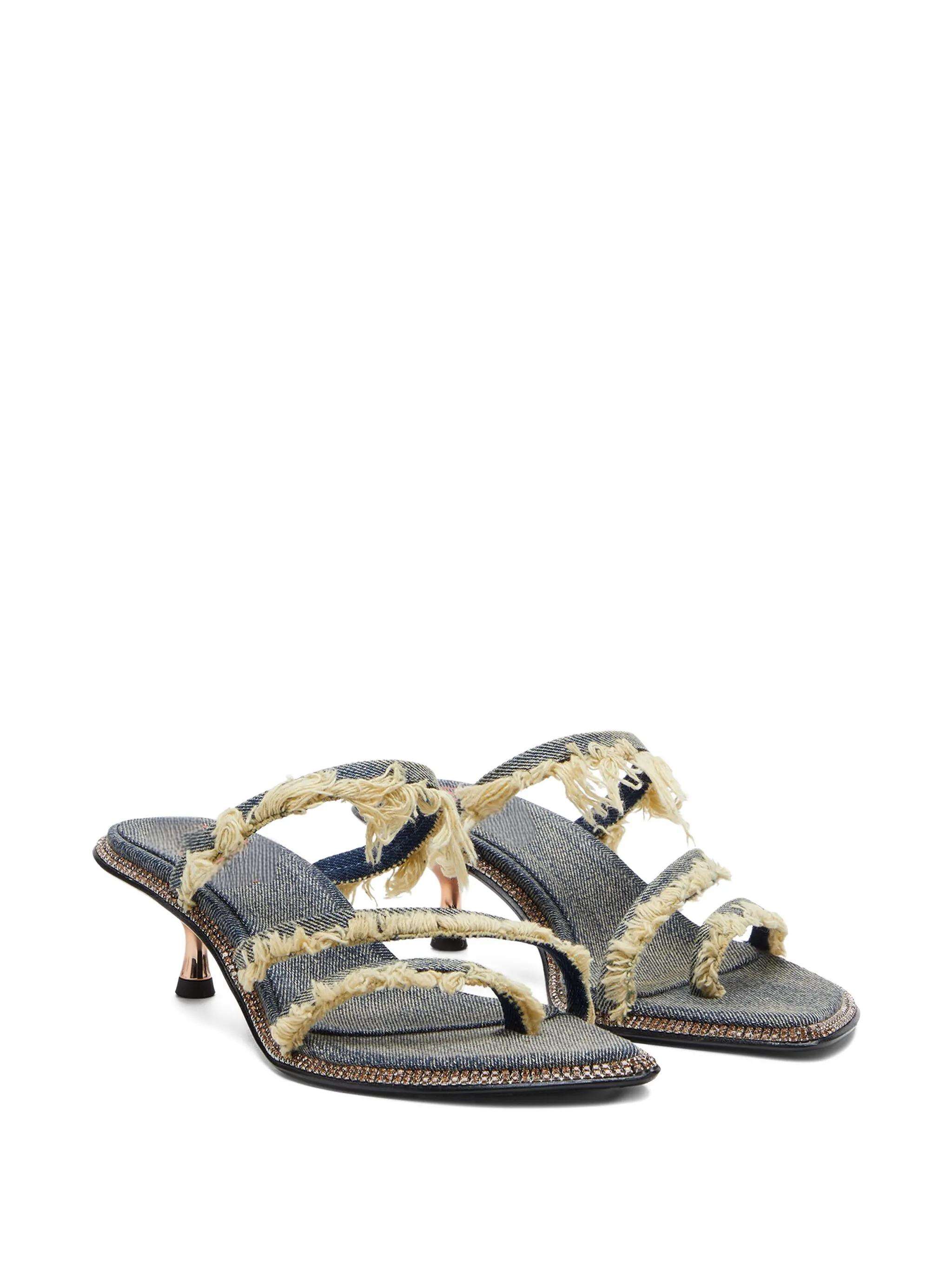 Aurora Cross Strap Low Heel Sandals