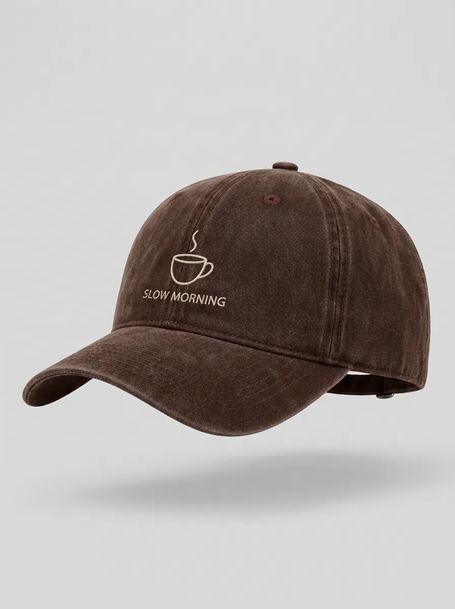Coffee-Lover Slow-Morning Printed Unisex Baseball Cap