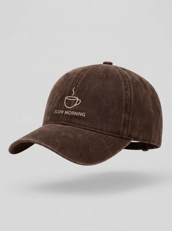 Coffee-Lover Slow-Morning Printed Unisex Baseball Cap