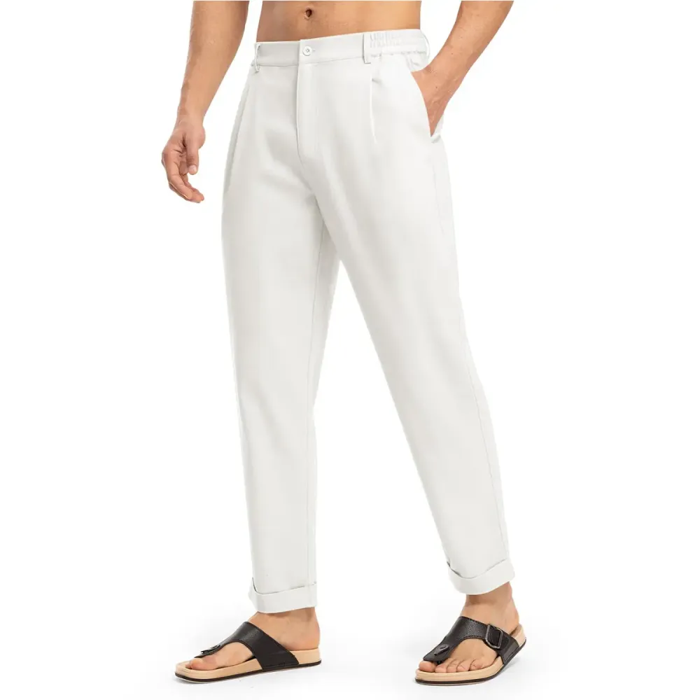 🔥 Men's Slim Fit Cotton Linen Casual Pants | Multi Neutral Earth Tone Colors, Full Size Range All In Stock
