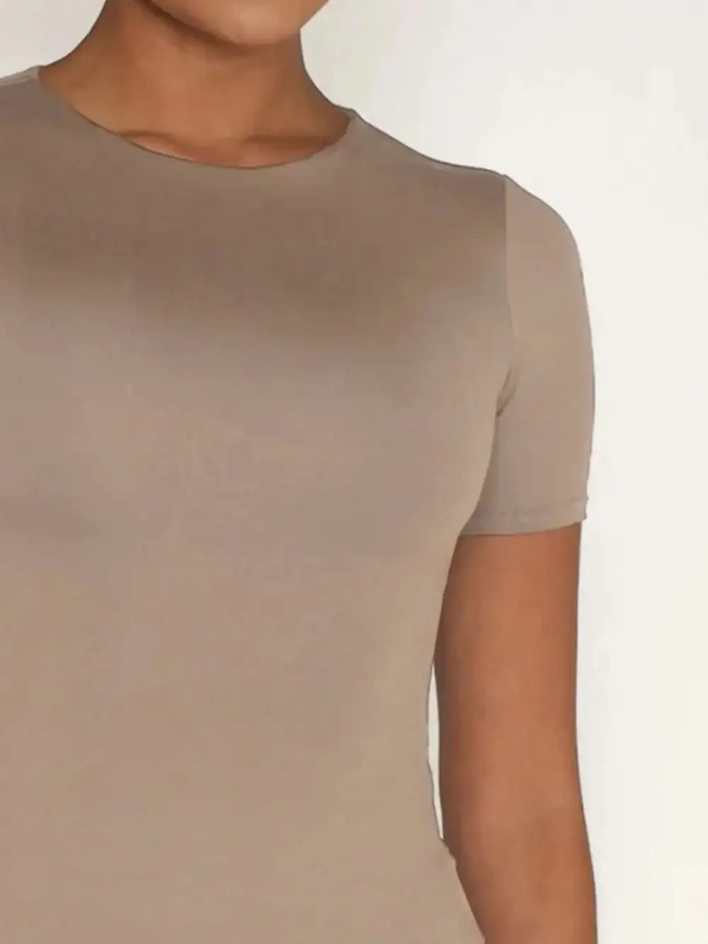 Round Neck Short Sleeve Top Set Swim Cover Up
